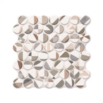 Mosaikkflis <strong>Circle Collage</strong>  Flerfarget Matt 31x31 cm